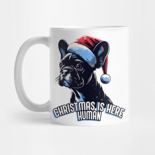 Print design christmas french bulldog with santa hat backlight Mug